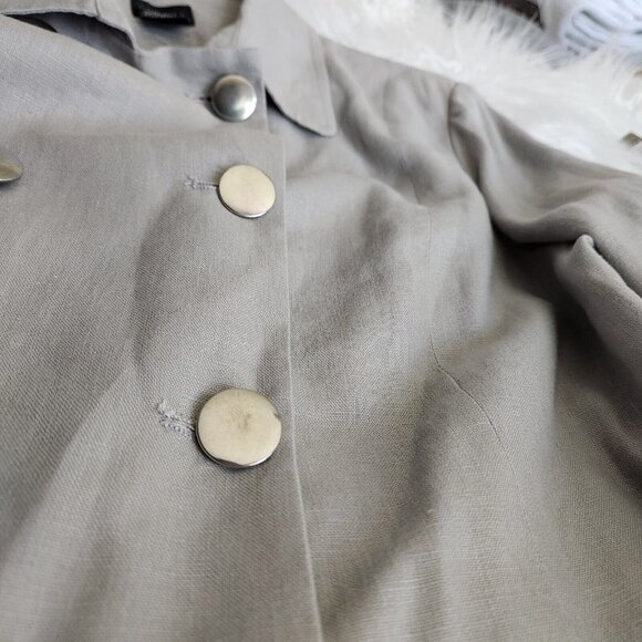 Spiegel Jacket 100% Linen Womens sz 10 Khaki Military Short Jacket Beige Blazer - Picture 12 of 14